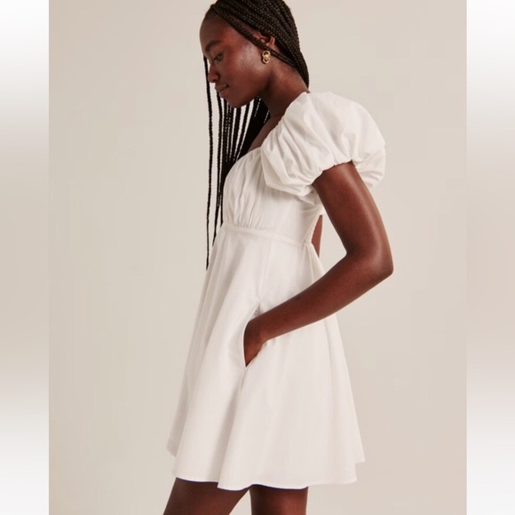 Abercrombie & Fitch Ruched Puff Sleeve Mini Dress - Picture 4 of 12